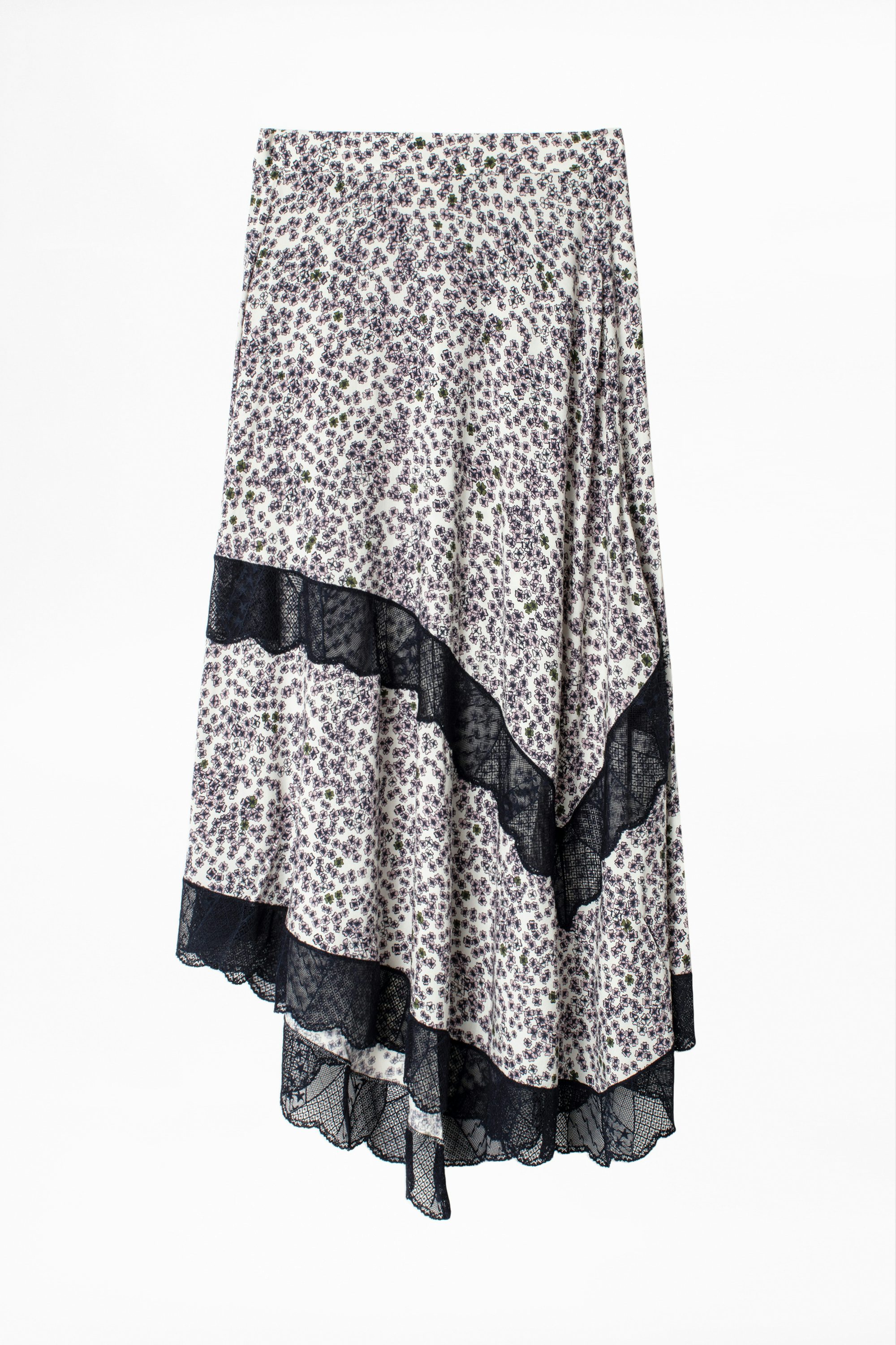 Jupe Julier Print Hortensia - Jupe imprimée femme, asymétrique.